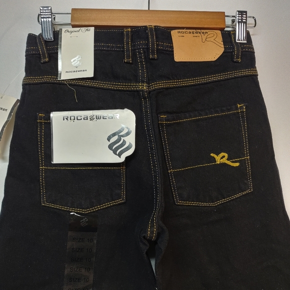 Roca Wear Black Wide Leg Denim Jeans Size 10 NWT - Picture 4 of 11